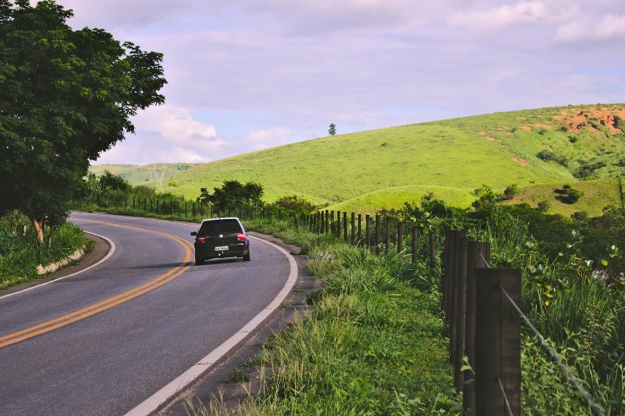 a car on a highway