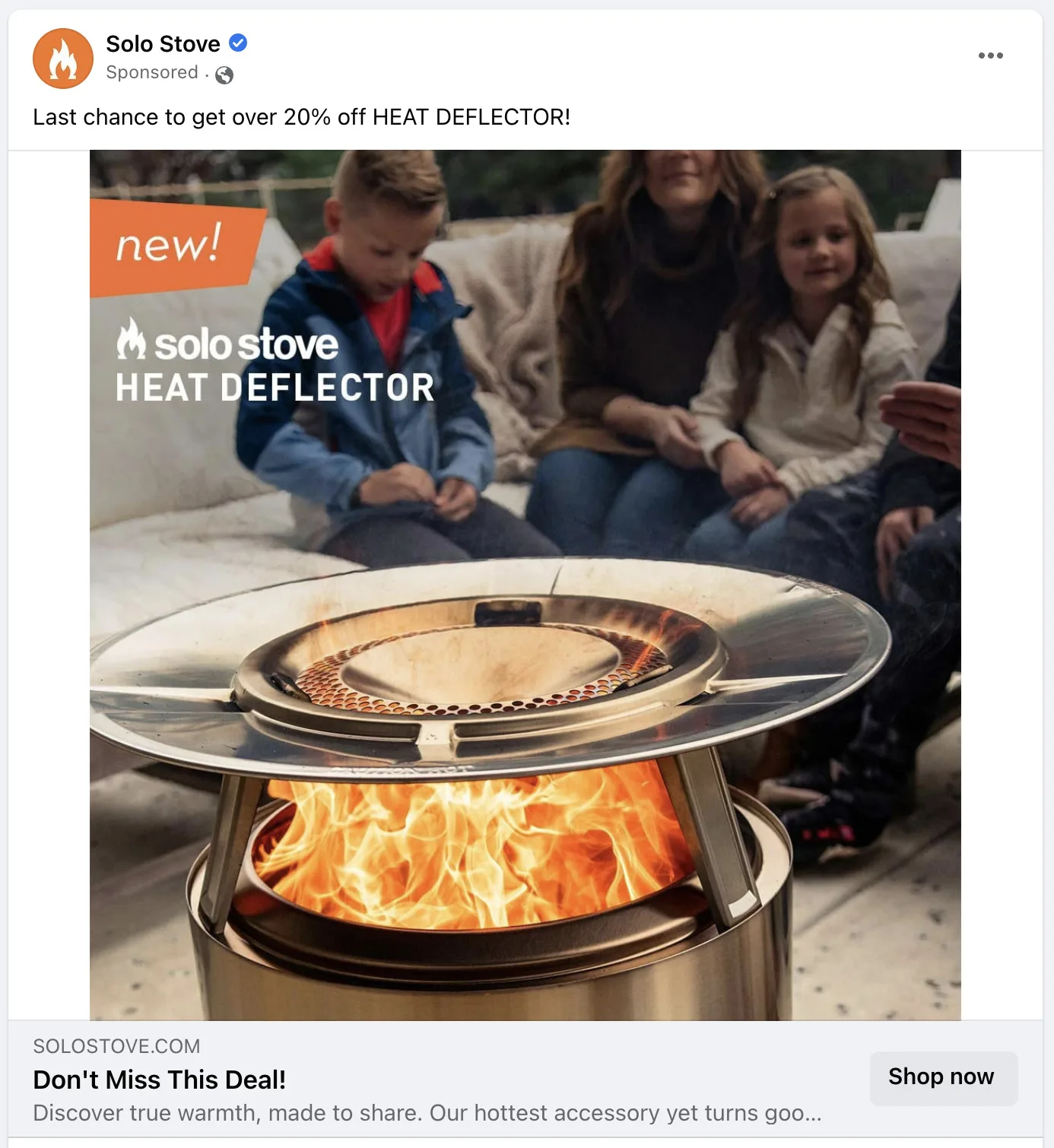 Solo Stove Facebook-Retargeting-Anzeige