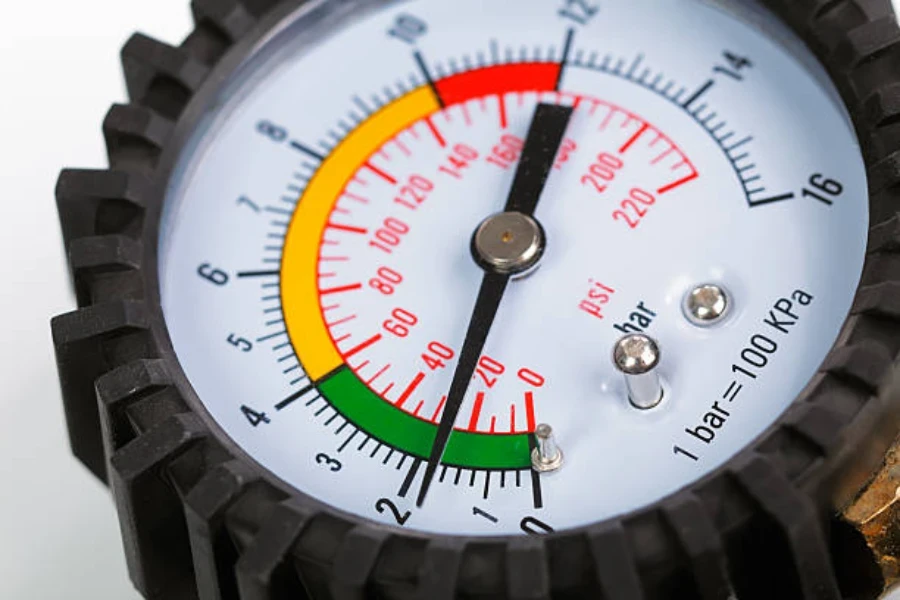 A compressor pressure gauge