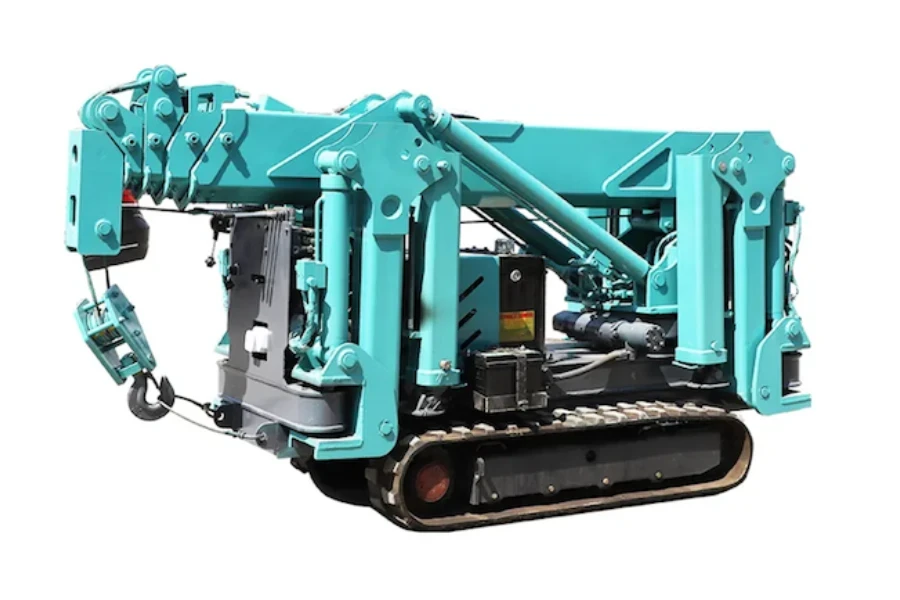 5-ton spider crane folded for transport