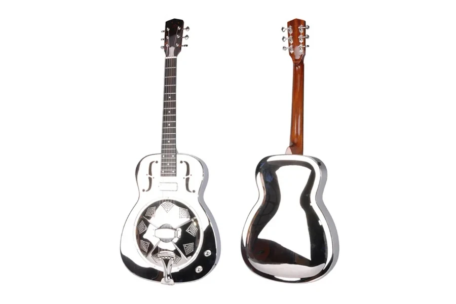 Gitar resonator bodi tembaga logam 6 senar