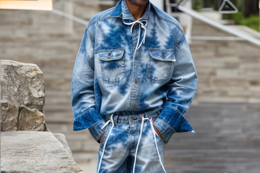 Ein Männer-in-Denim-Festival-Set