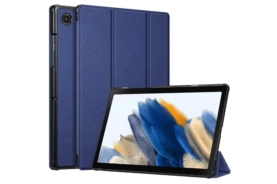 Samsung Galaxy Tab A com capa para tablet azul escuro