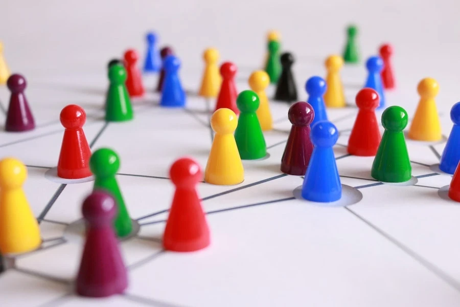 Close-up photography of colorful plastic cones