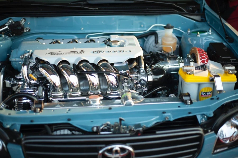 A clean car engine