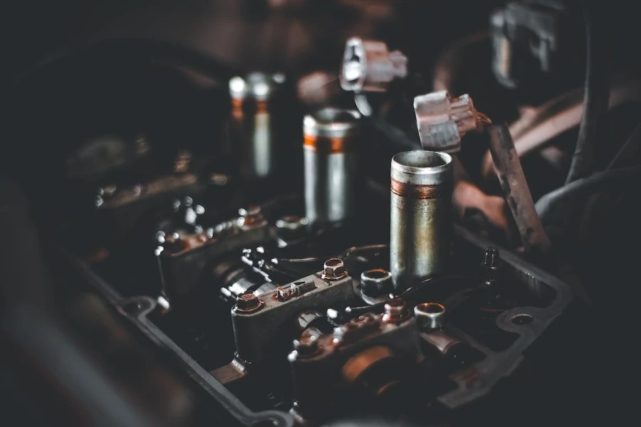 Cylinder heads in a car engine