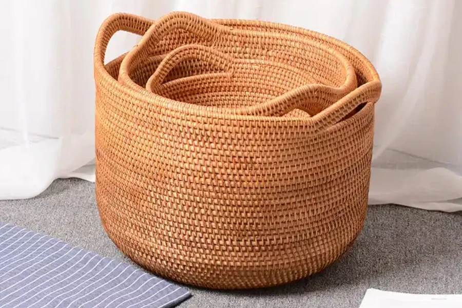 wicker laundry baskets