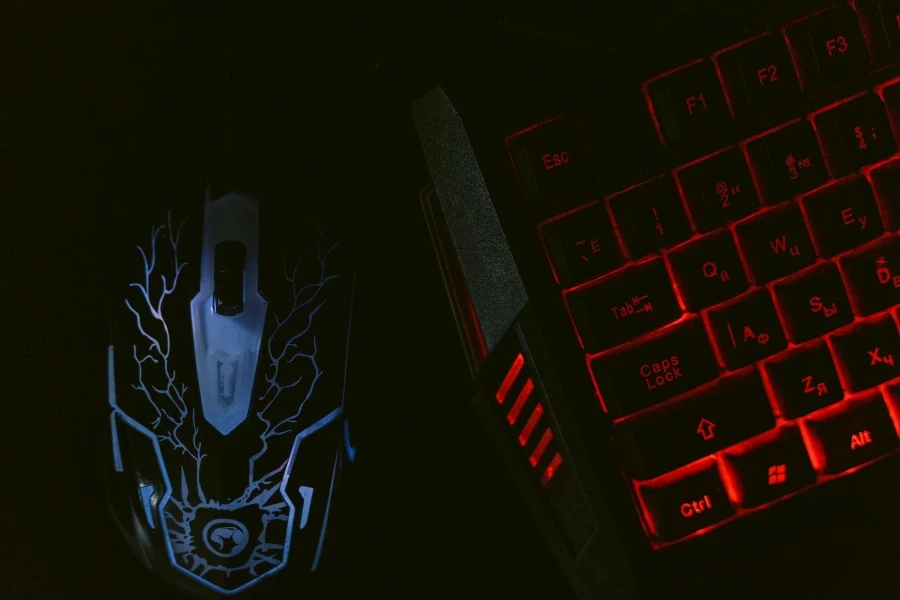 a gaming mouse with a keyboard