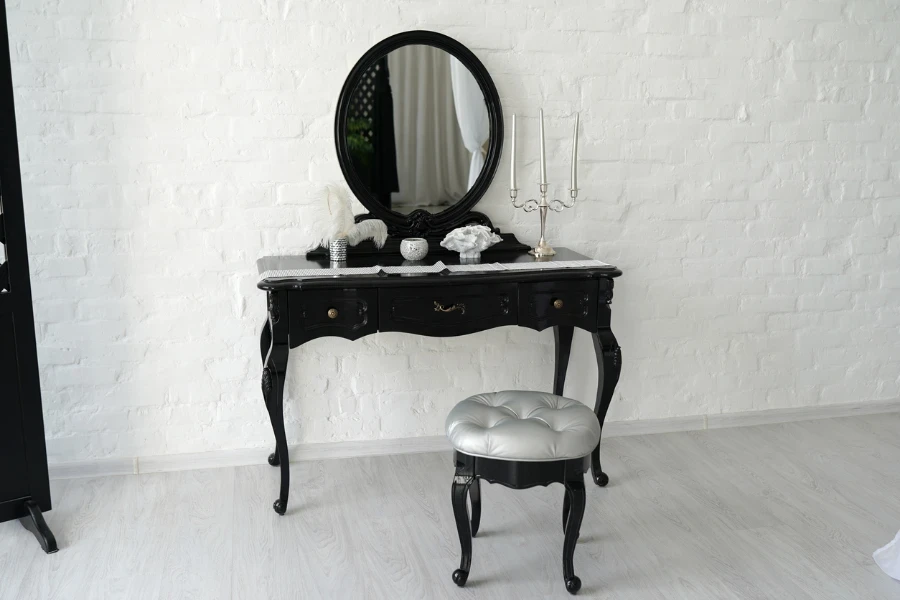 miroir et table console noirs