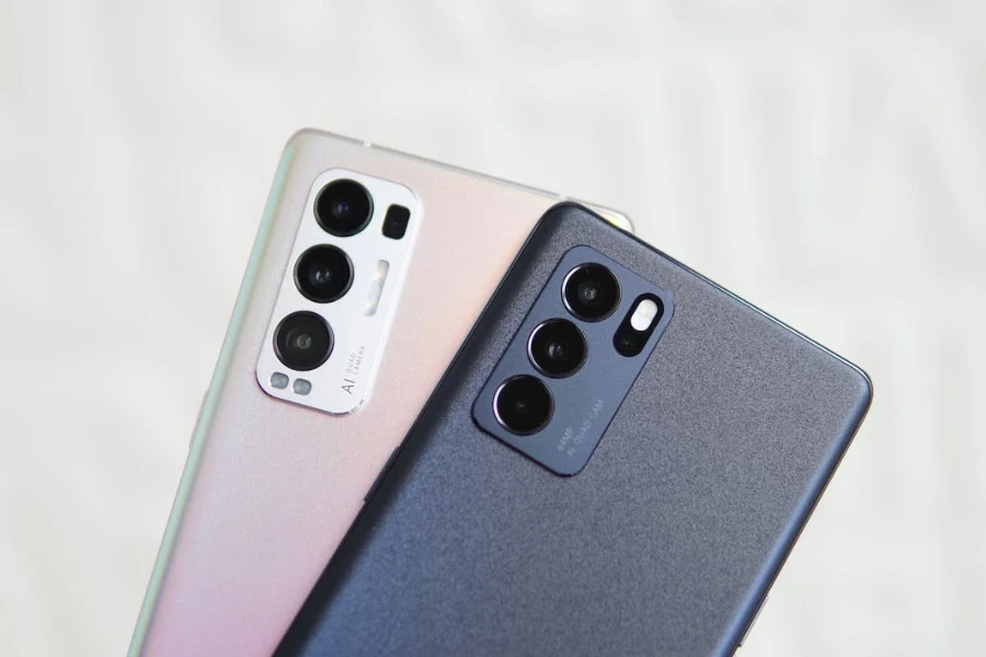 Two phones with three camera sensors