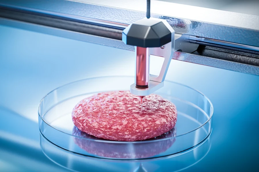 3D-Druck eines Hamburgers