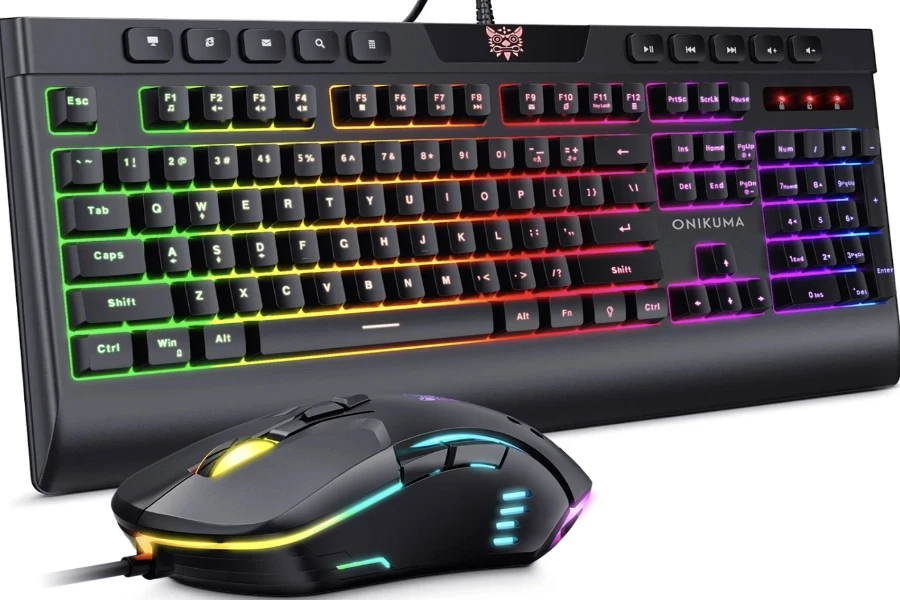 Teclado e mouse para jogos RGB