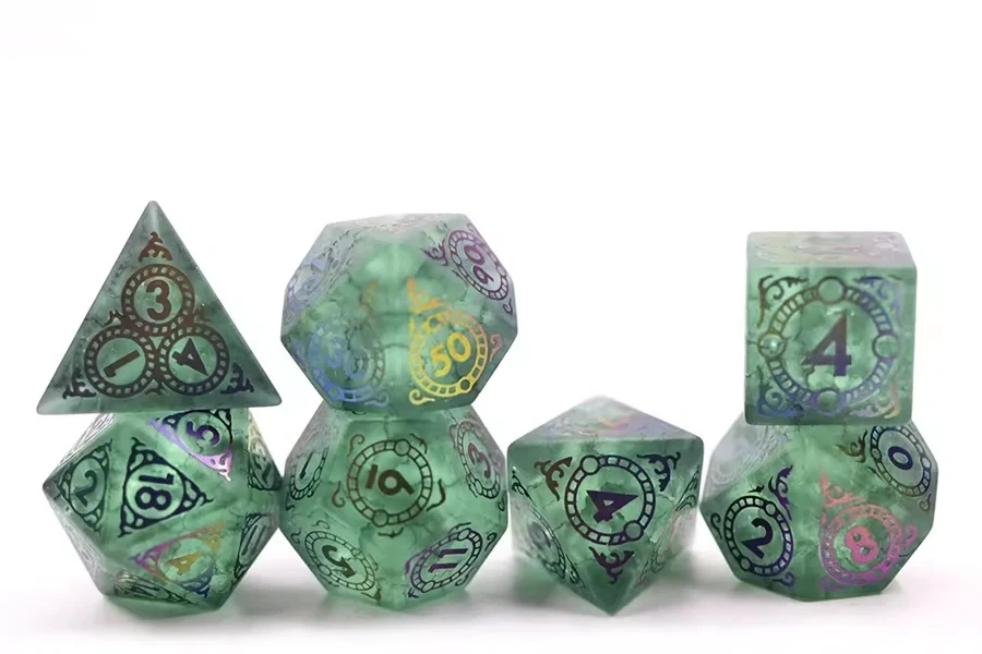 Custom Gemstone Crack Dice A Touch of Elegance for RPG