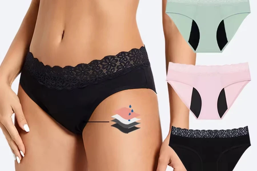 Bragas de época coloridas de encaje con logotipo personalizado para adolescentes