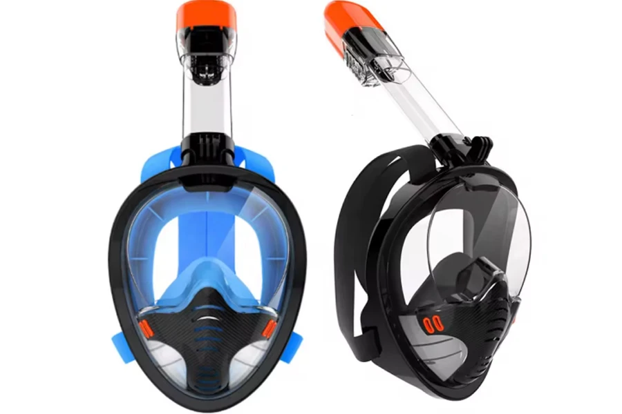Freediving Natación Montaje de cámara Snorkel Máscara de buceo Máscara de snorkel de cara completa de silicona