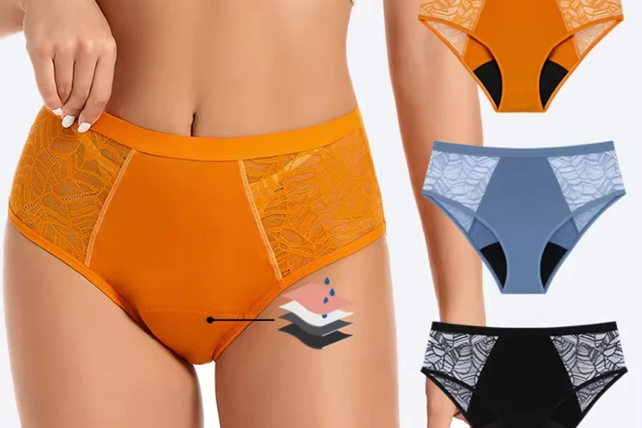 Lace-Trimmed Leakproof Menstrual Panties