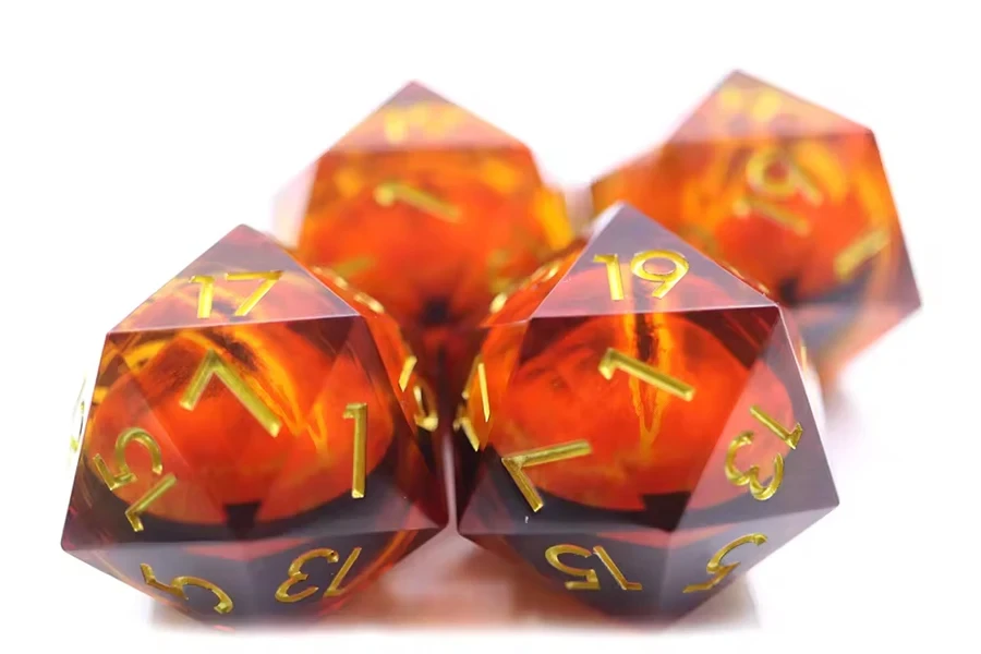 Red Moving Dragon Eye DND Dice Um vislumbre do coração da aventura