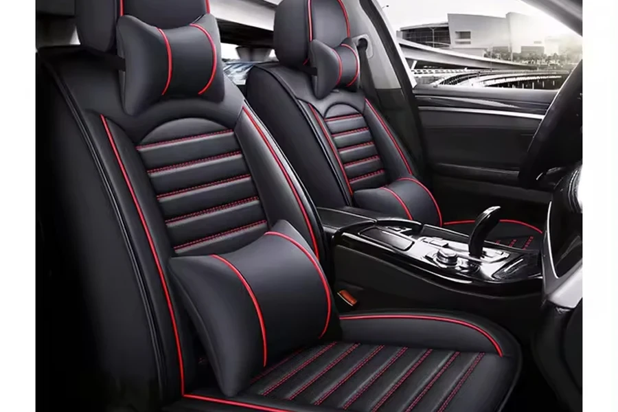 Cojines de asiento de coche de lujo universales La elegancia del cuero de PU se une al diseño deportivo