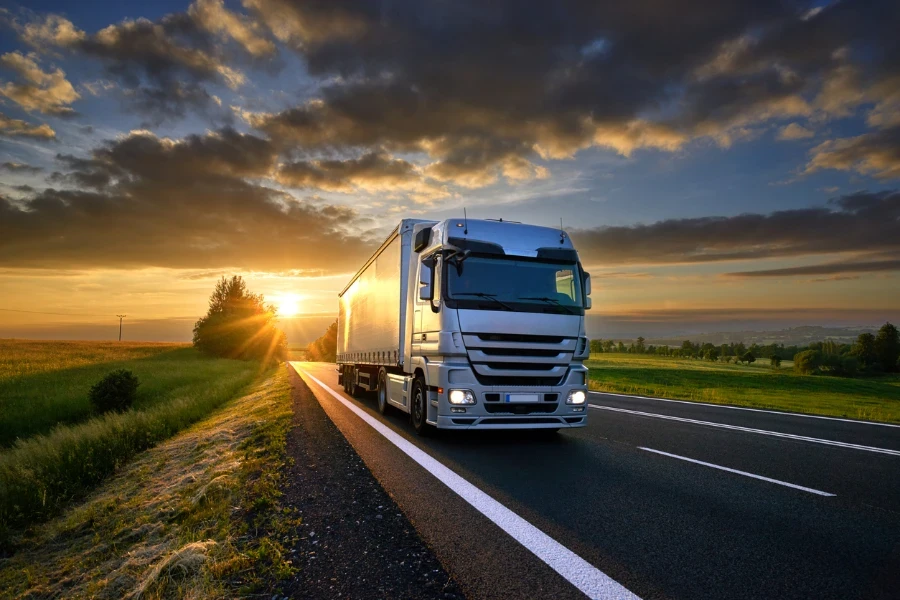 A truck on the road