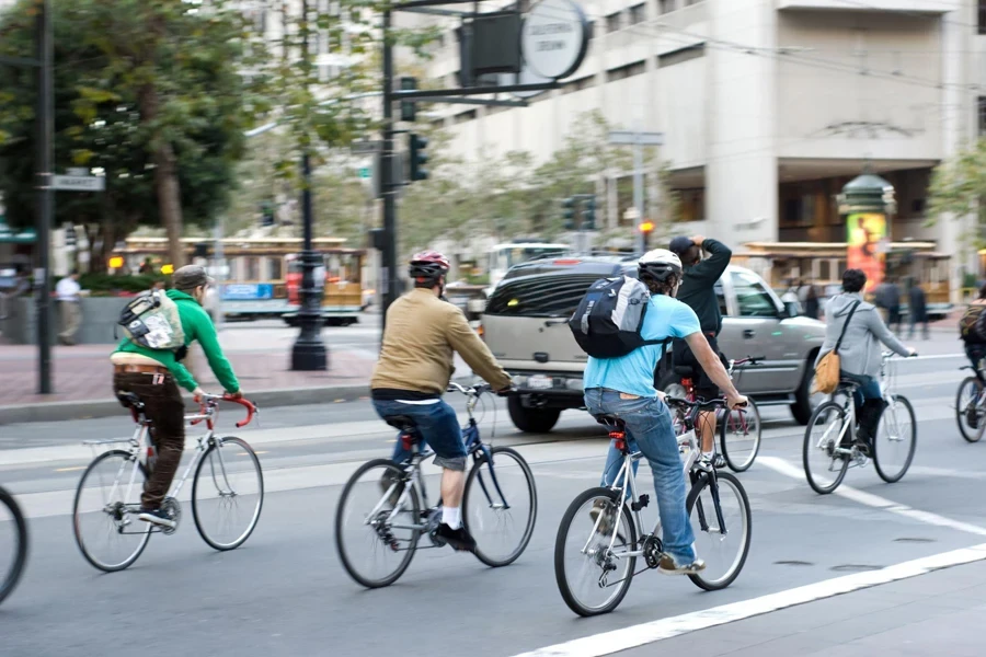 motociclistas da cidade em São Francisco