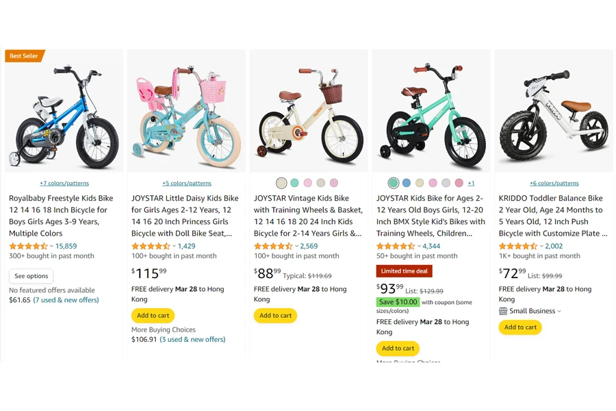 vélo pour enfant le plus vendu