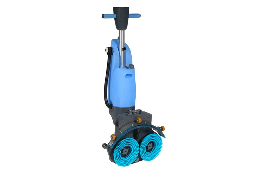 18”-width walk-behind floor scrubbing machine with water tanks