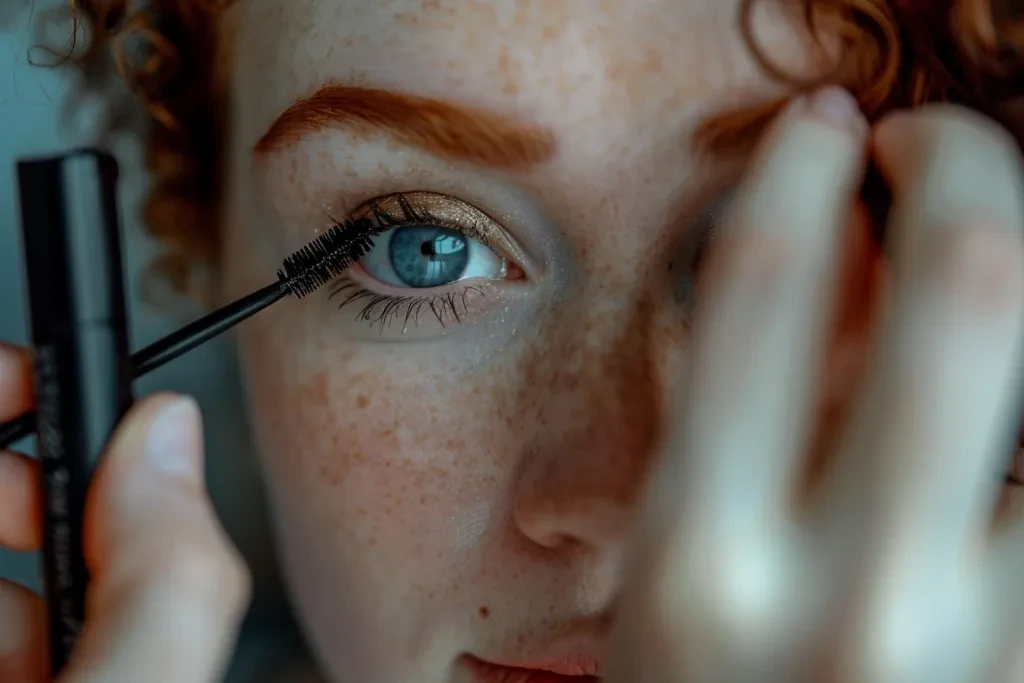 A woman is applying Latisse to her eyelashes