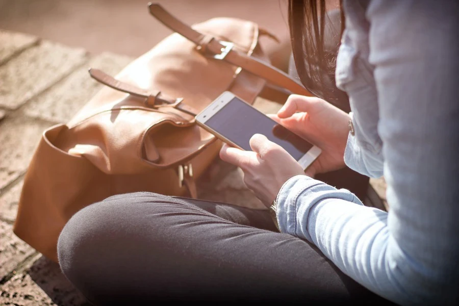 A person using an Android smartphone