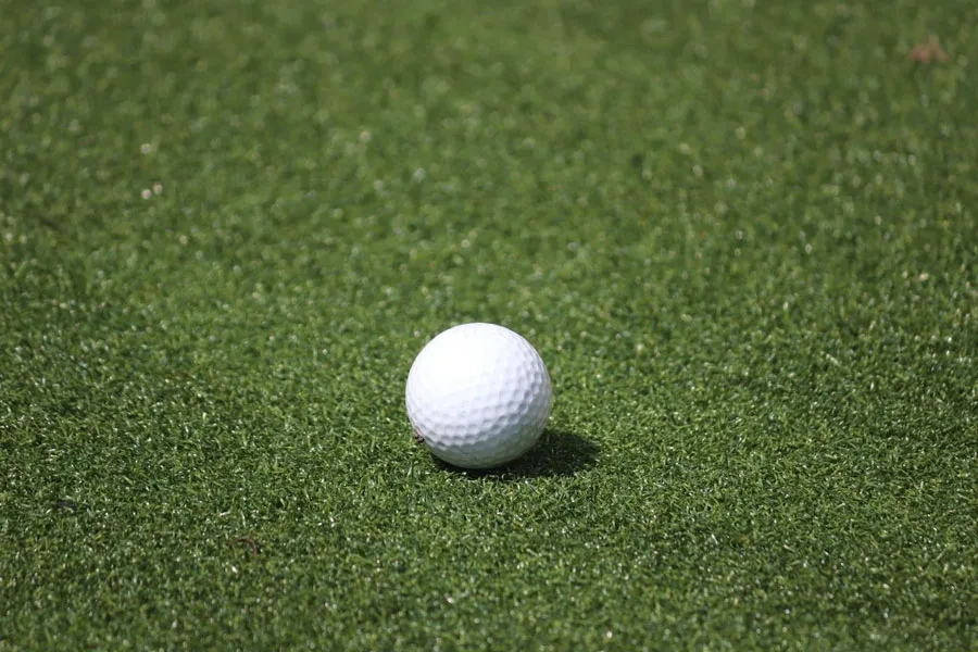 Una pelota de golf blanca de una sola pieza.