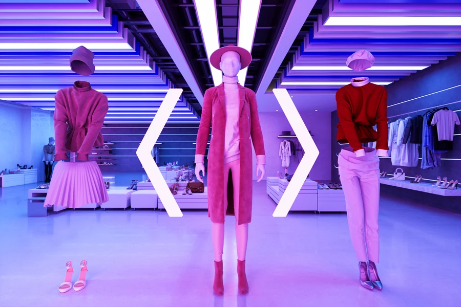 衣服の視覚化とシミュレーション技術を使用した拡張現実ショッピング