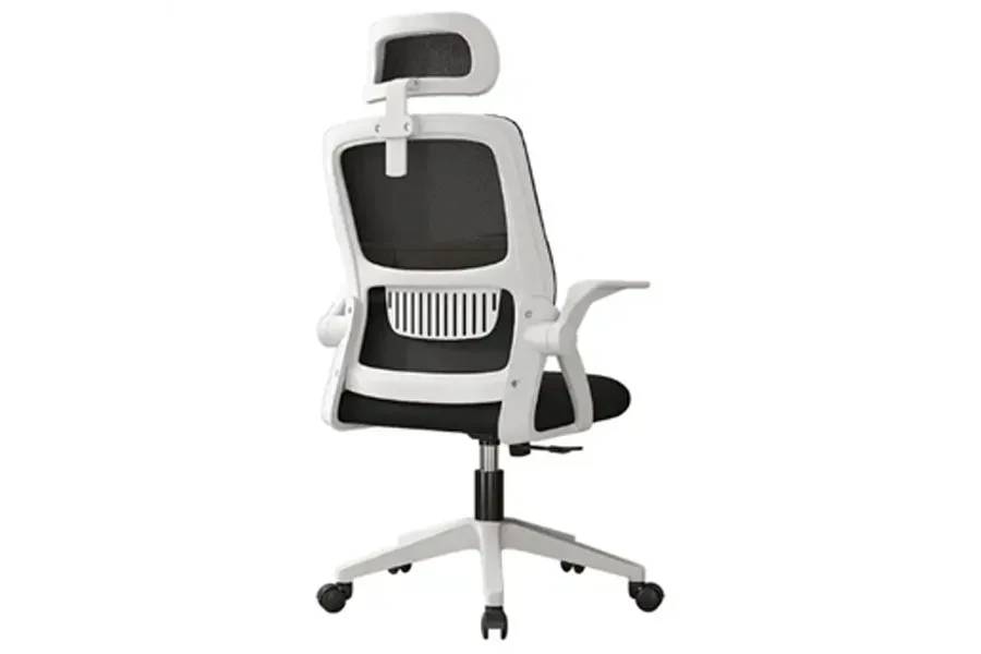 Silla de escritorio de oficina giratoria básica en blanco y negro