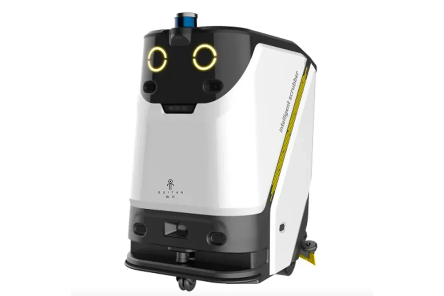 Compact intelligent robot floor scrubber