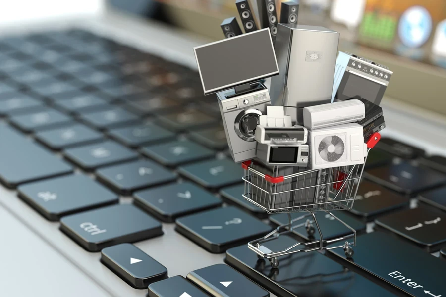 E-commerce o concetto di shopping online.