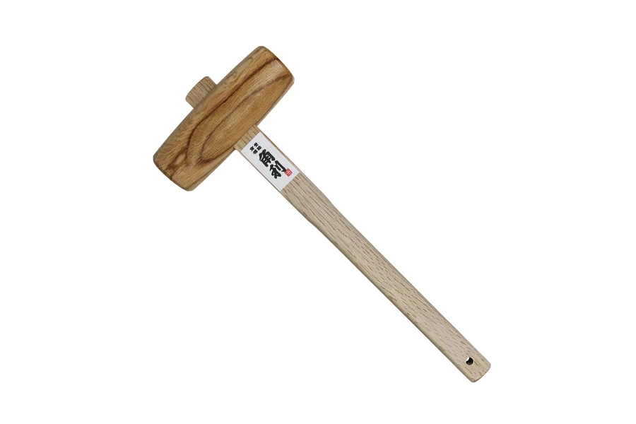 Light wooden camping mallet with a Japanese design