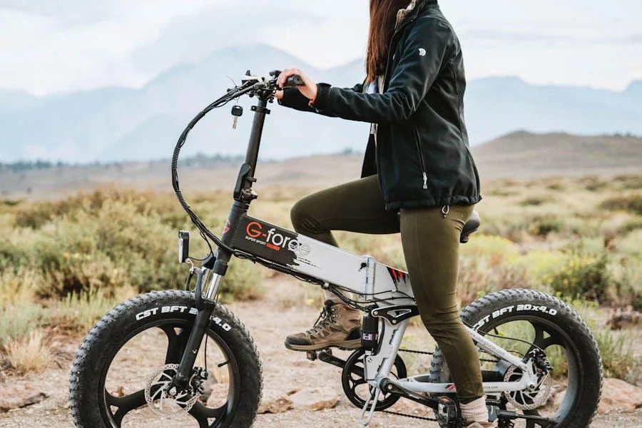 Person auf einem elektrischen Mountainbike