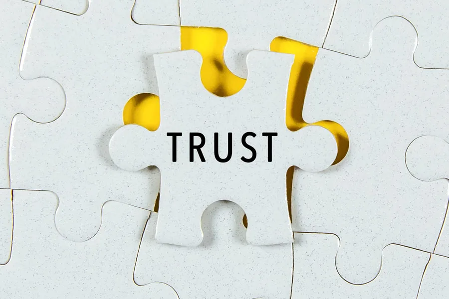 Trust word on a jigsaw puzzle