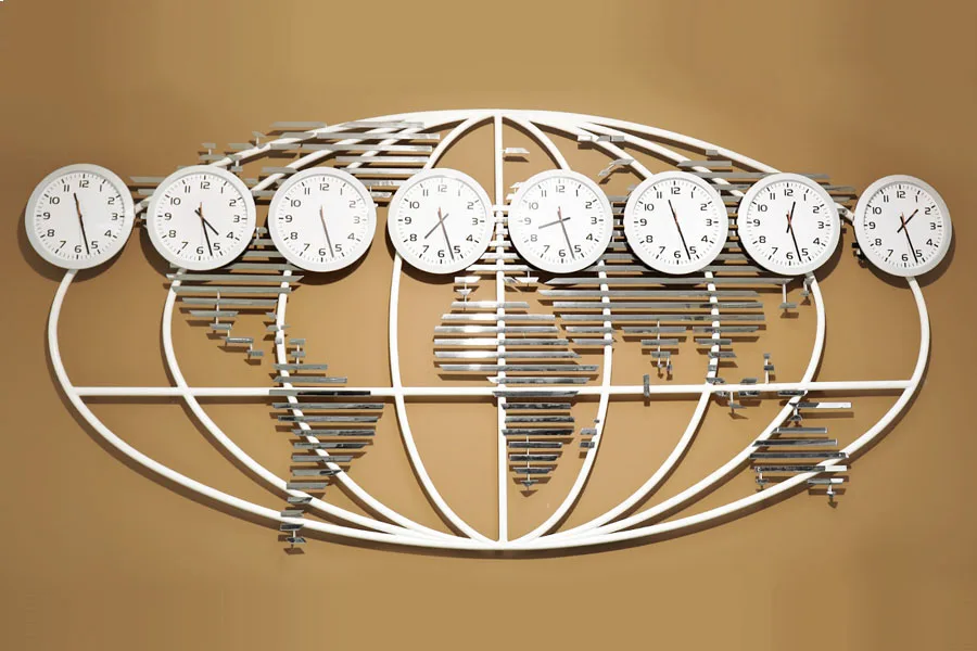 World map home decor wall clocks