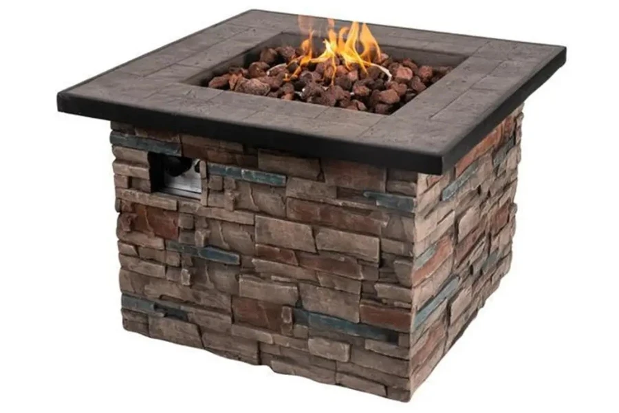 A natural gas fire pit