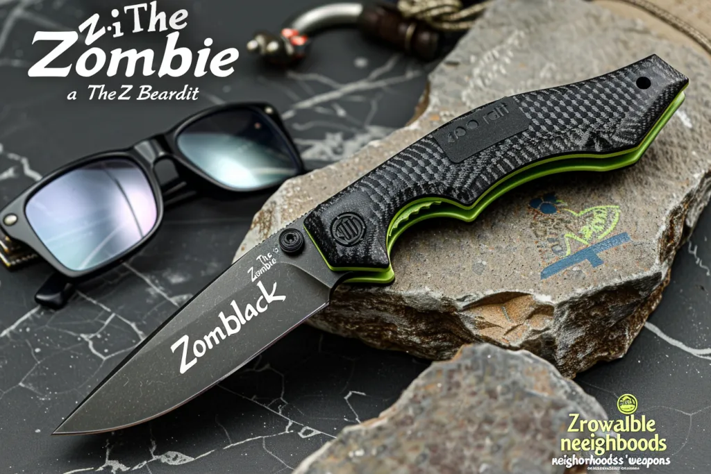 Un couteau zombie noir et vert