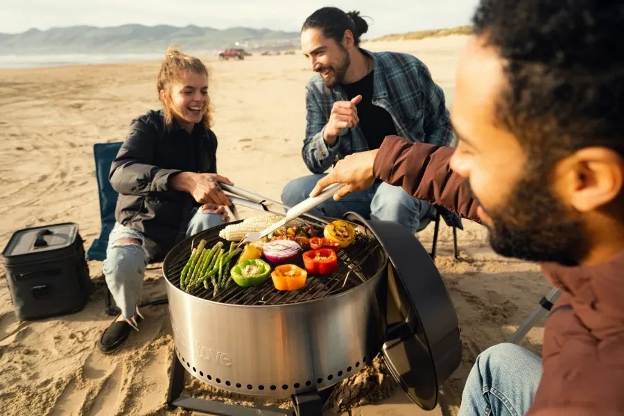 plajda barbekü ızgarası