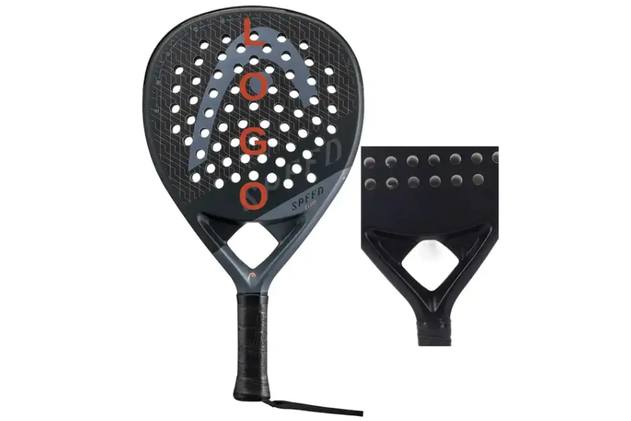 Raqueta de tenis eléctrica de fibra de carbono.