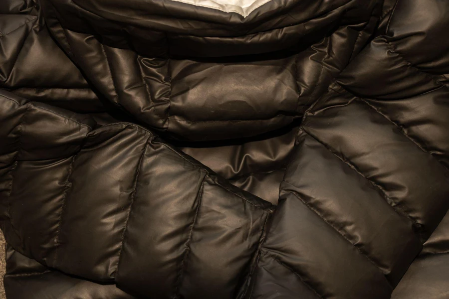 close-up of a down jacket