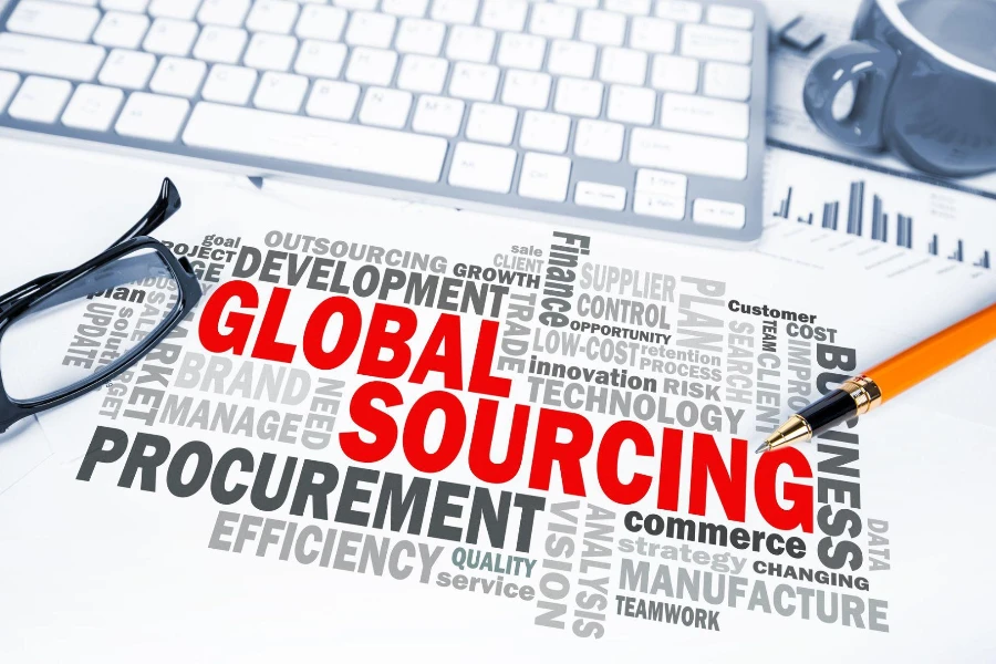 global sourcing word cloud on office scene