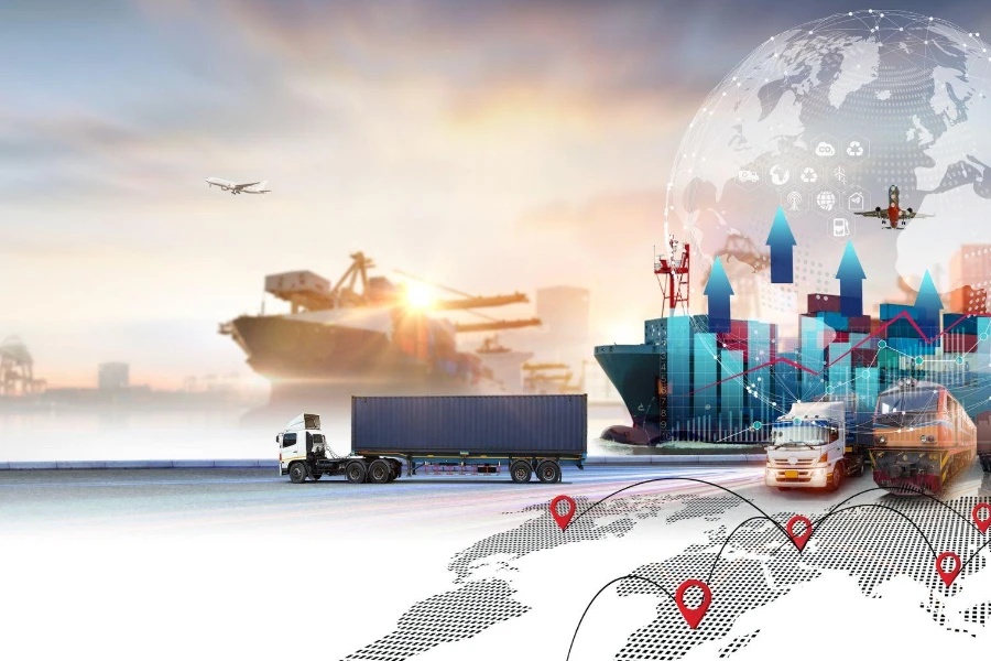 Negocio global de trenes de carga Container Cargo para logística empresarial