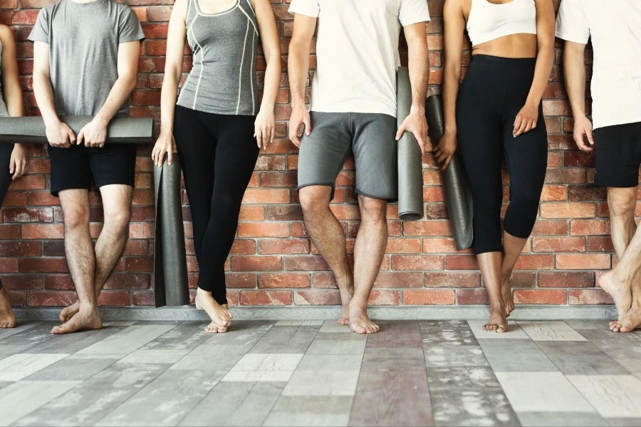 esperando a aula de Pilates no estúdio