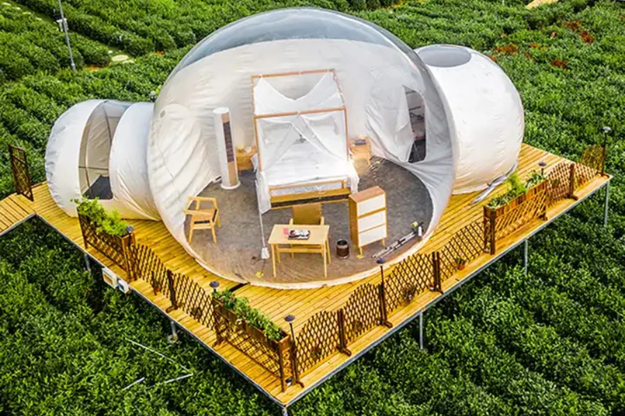 Tienda de campaña tipo burbuja para hotel iglú al aire libre