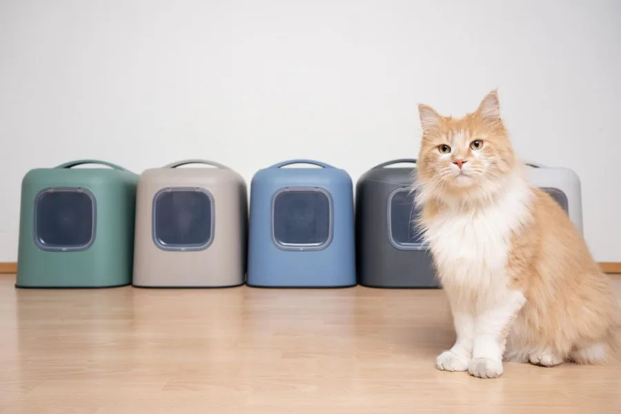 the cat litter boxes and accessories