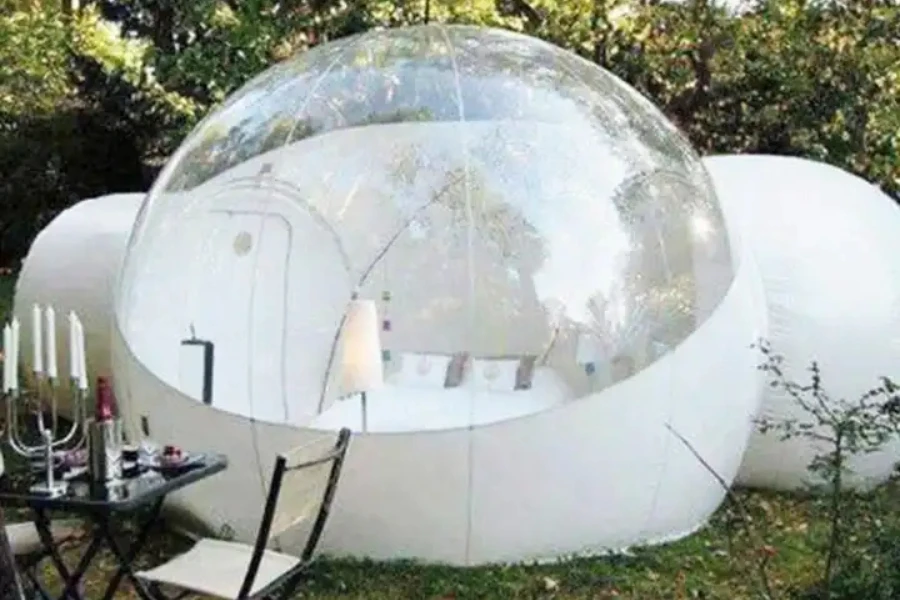 Tienda de campaña inflable transparente con cúpula transparente para acampar