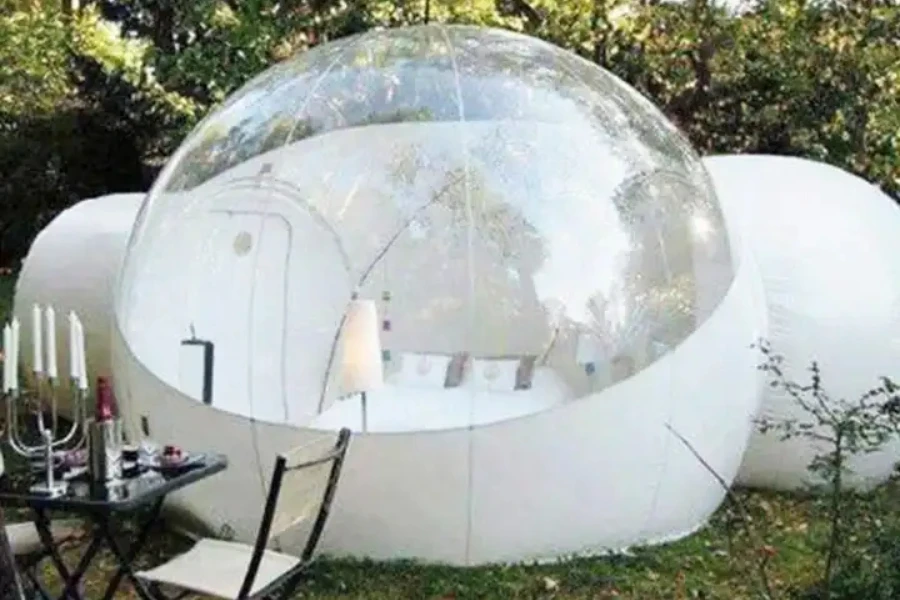 Transparent inflatable clear dome tent for camping