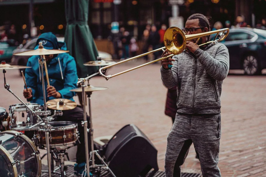trombone in the street